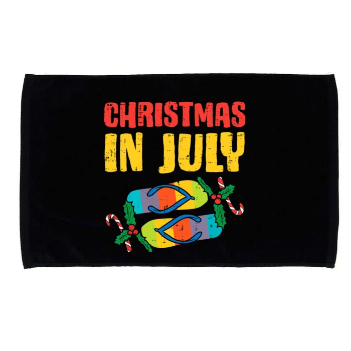 Christmas In July Flip Flops Summer Beach Xmas Microfiber Hand Towel