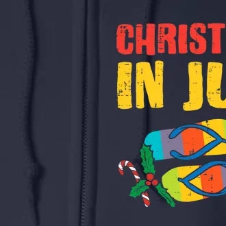 Christmas In July Flip Flops Summer Beach Xmas Full Zip Hoodie