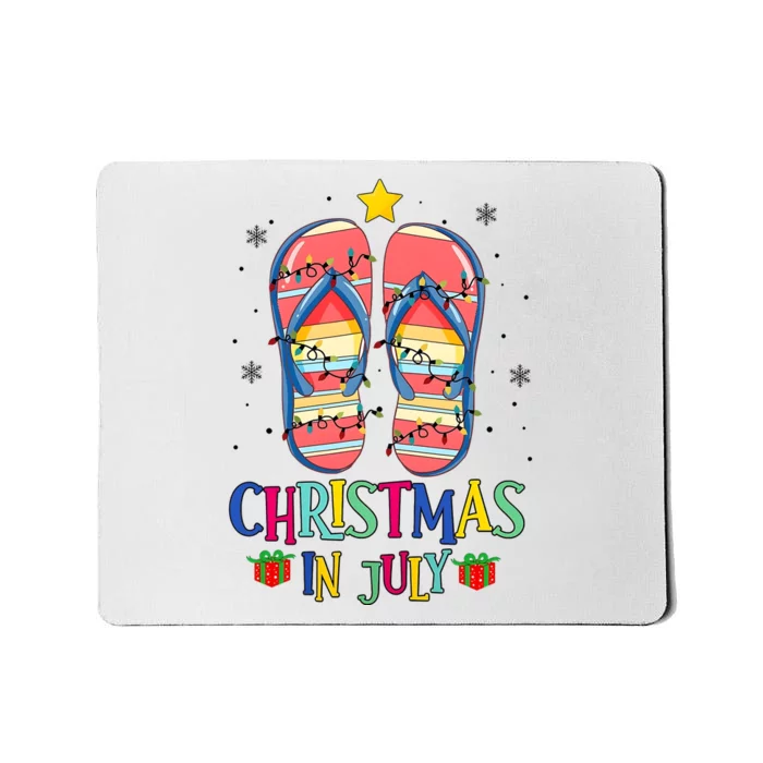 Christmas In July Summer Beach Slipper Christmas Light Mousepad