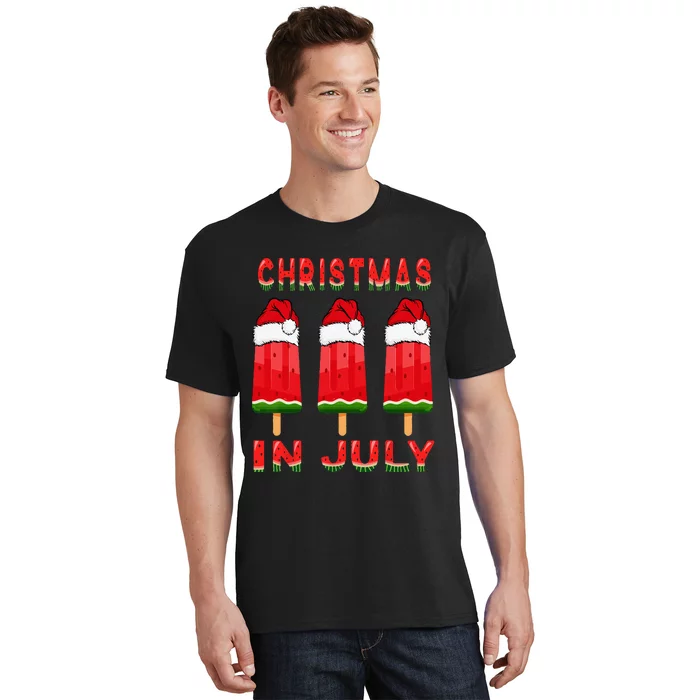 Christmas In July Watermelon Ice Pops Fun Christmas In July T-Shirt