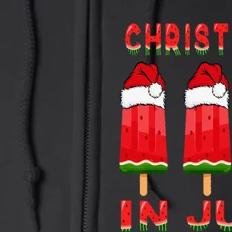 Christmas In July Watermelon Ice Pops Fun Christmas In July Full Zip Hoodie