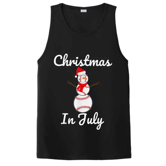 Christmas In July Baseball Snowman Santa Hat Summer 2021 Performance Tank