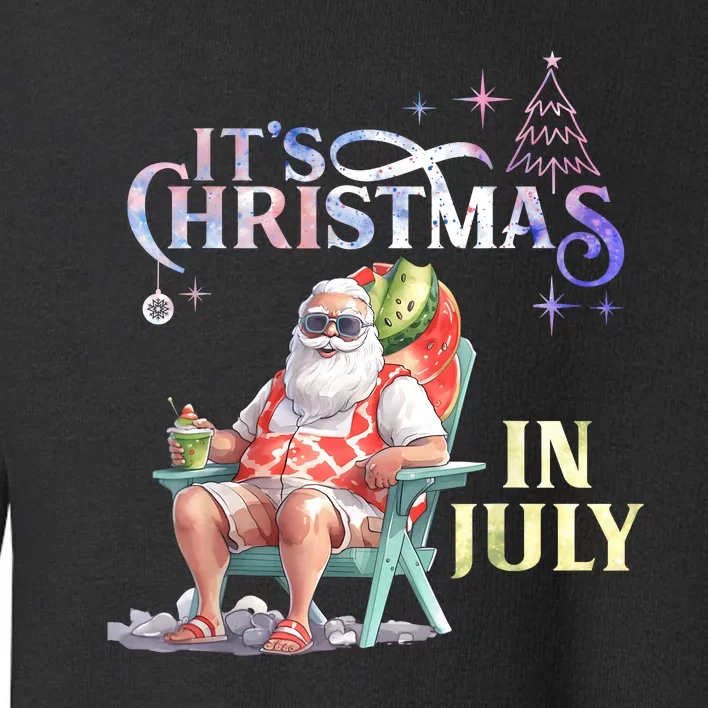 Christmas In July Santa Beach Summer Float Xmas Funny Toddler Sweatshirt