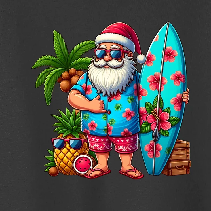 Christmas In July Santa Beach Summer Toddler T-Shirt