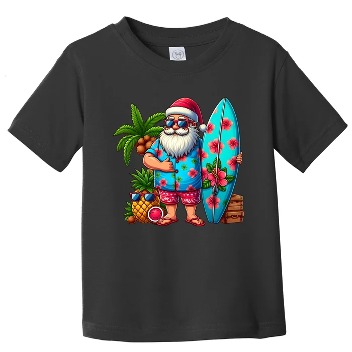 Christmas In July Santa Beach Summer Toddler T-Shirt