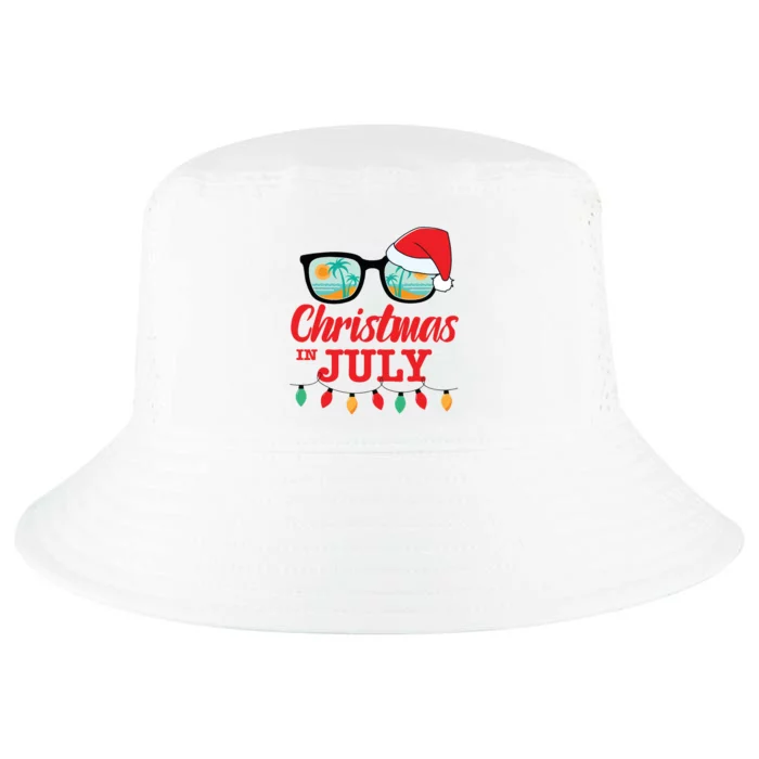 Christmas In July With Sunglasses Santa Hat For Summer Xmas Cool Comfort Performance Bucket Hat