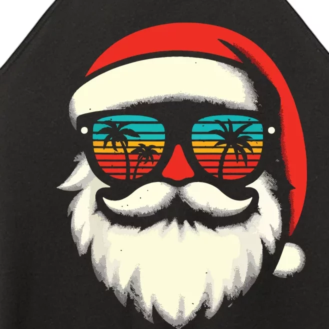 Christmas In July Santa Hat Sunglasses Beach Summer Vacation Women’s Perfect Tri Rocker Tank