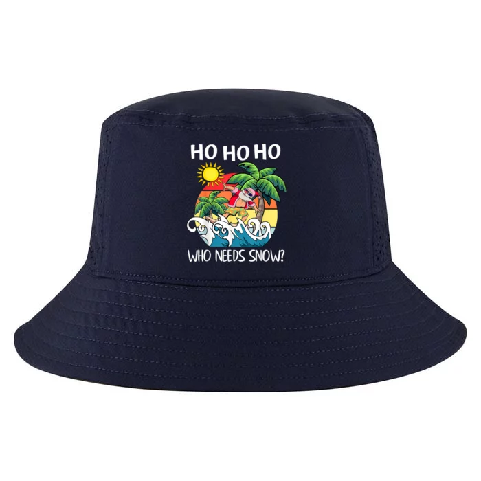 Christmas In July Funny Santa Surfing Summer Beach Vacation Cool Comfort Performance Bucket Hat