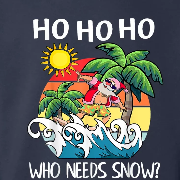 Christmas In July Funny Santa Surfing Summer Beach Vacation Toddler Hoodie