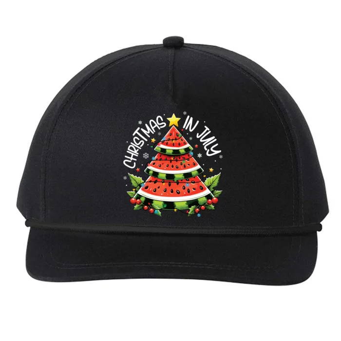 Christmas In July Watermelon Xmas Tree Summer Snapback Five-Panel Rope Hat