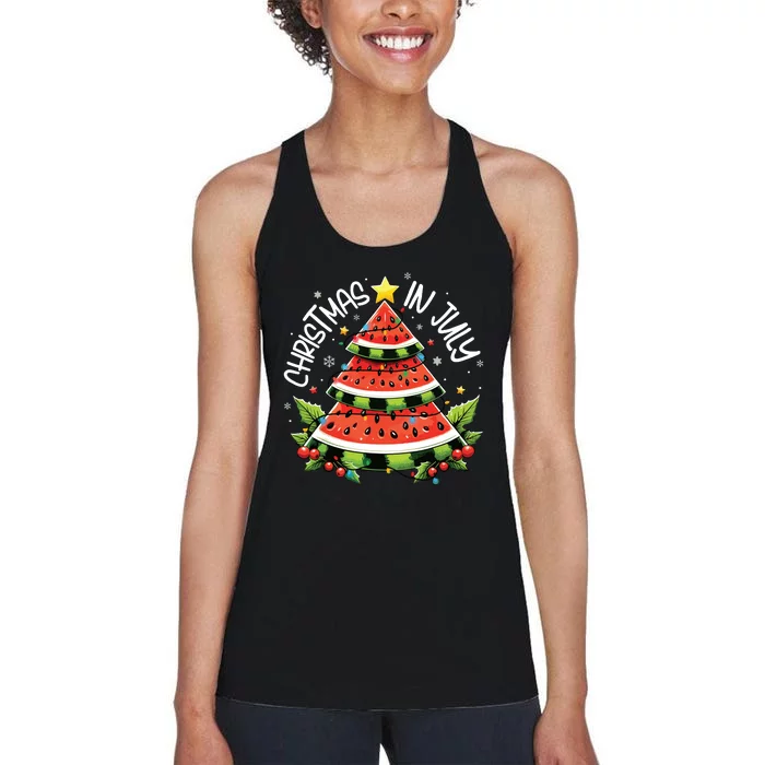 Christmas In July Watermelon Xmas Tree Summer Women's Racerback Tank