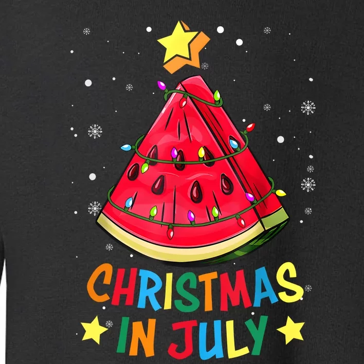 Christmas In July Watermelon Christmas Tree Summer Vacation Toddler Sweatshirt