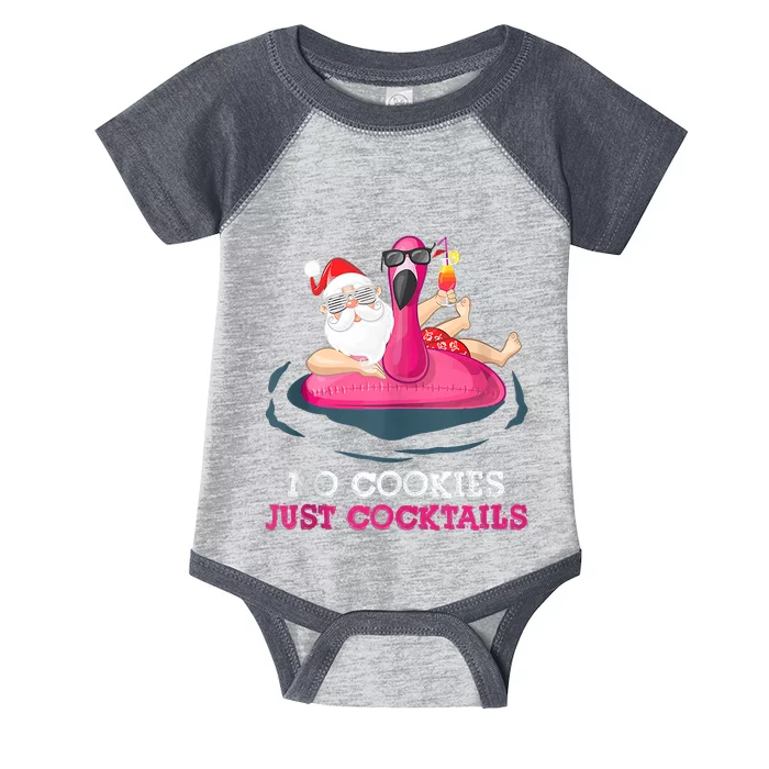 Christmas In July No Cookies Just Cocktails Summer Flamingo Infant Baby Jersey Bodysuit