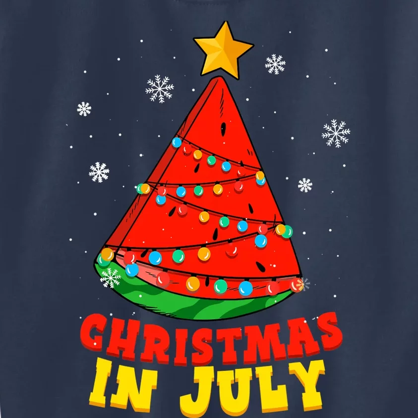 Christmas In July Watermelon Tree Summer Vacation Kids Sweatshirt