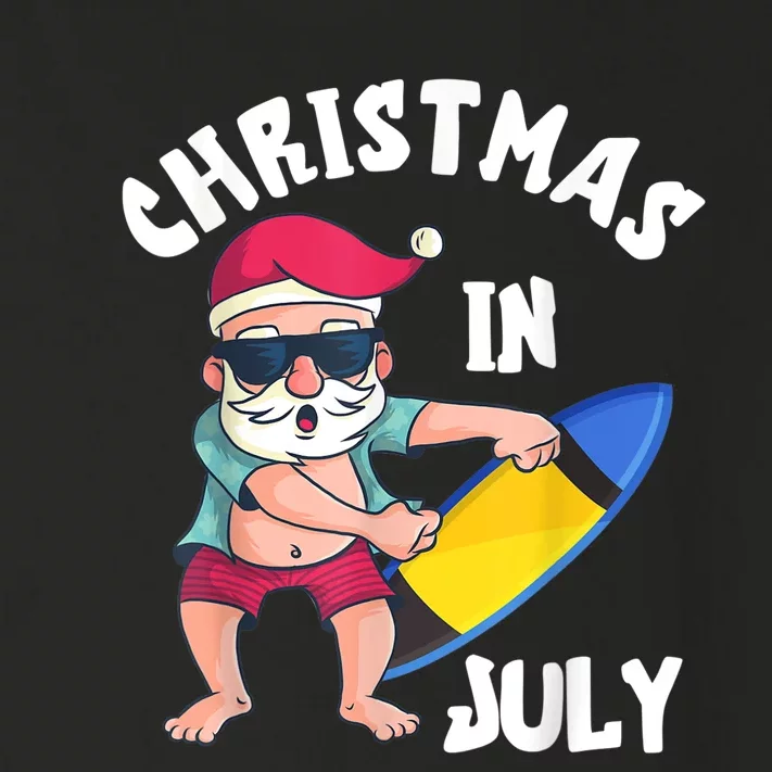 Christmas In July Santa Surfboard Summer Vacation Surfiing Toddler Long Sleeve Shirt