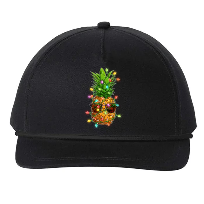 Christmas In July Tropical Vacation Pineapple Snapback Five-Panel Rope Hat