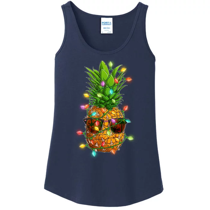 Christmas In July Tropical Vacation Pineapple Ladies Essential Tank