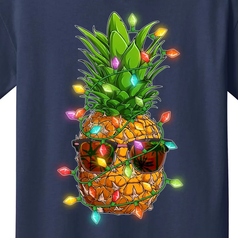 Christmas In July Tropical Vacation Pineapple Kids T-Shirt