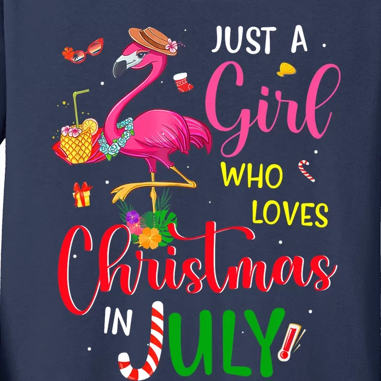 Christmas In July Just A Girl Who Loves Christmas In July Kids Long Sleeve Shirt