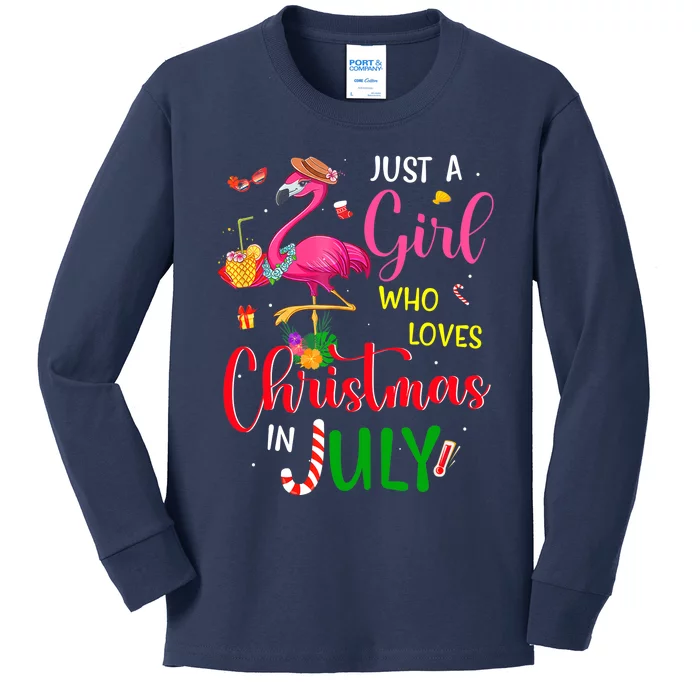 Christmas In July Just A Girl Who Loves Christmas In July Kids Long Sleeve Shirt