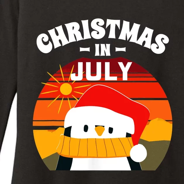 Christmas in July Summers Santa Penguin Womens CVC Long Sleeve Shirt