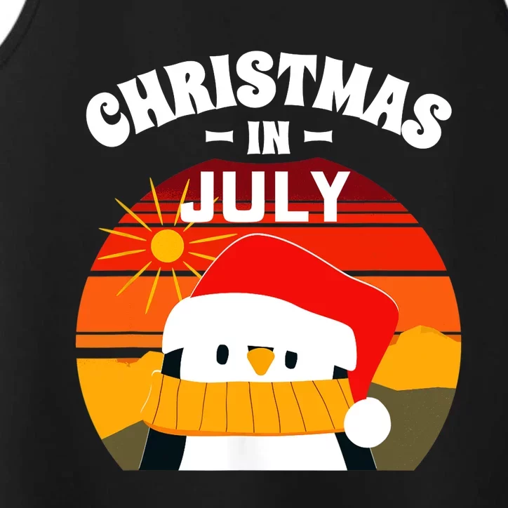 Christmas in July Summers Santa Penguin Performance Tank