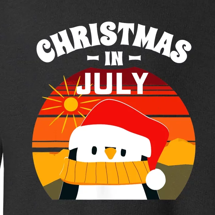 Christmas in July Summers Santa Penguin Toddler Sweatshirt