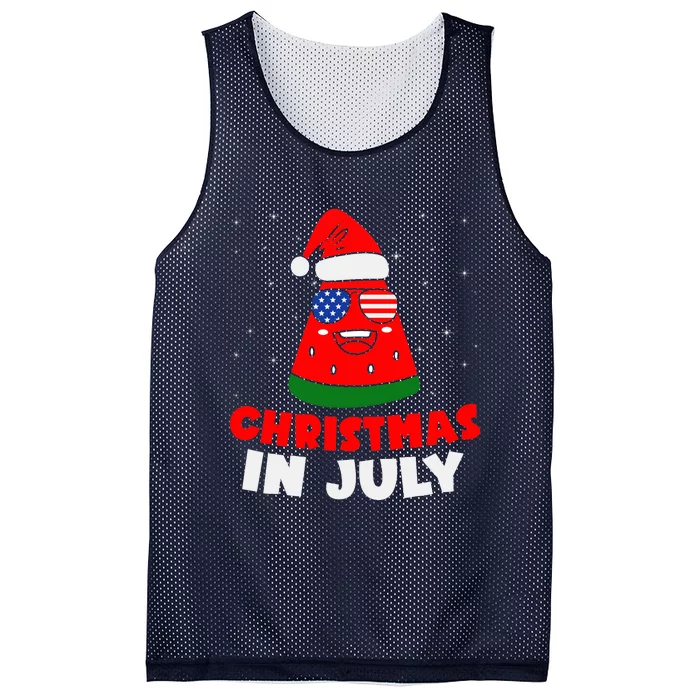 Christmas In July Watermelon Mesh Reversible Basketball Jersey Tank