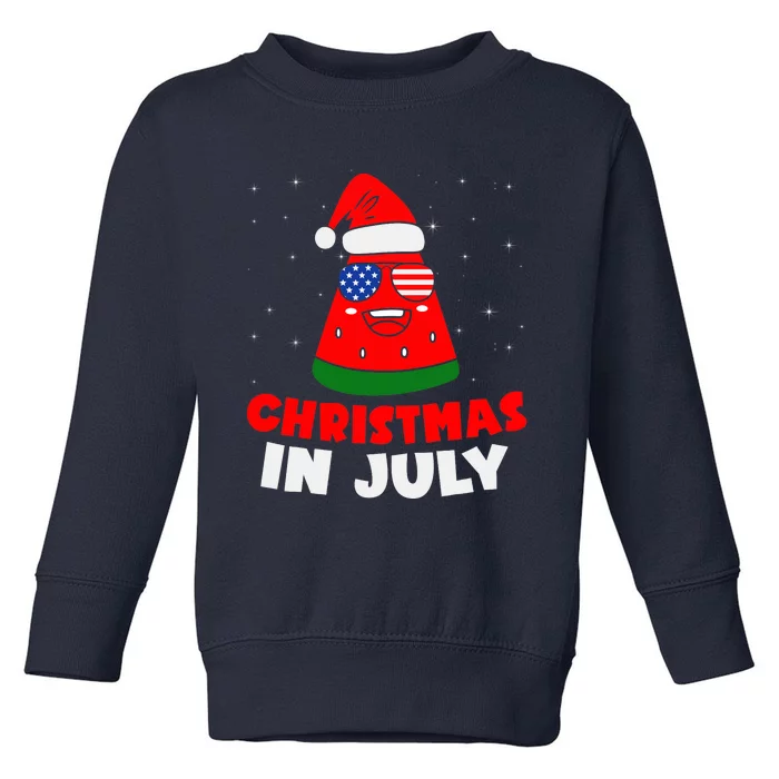 Christmas In July Watermelon Toddler Sweatshirt