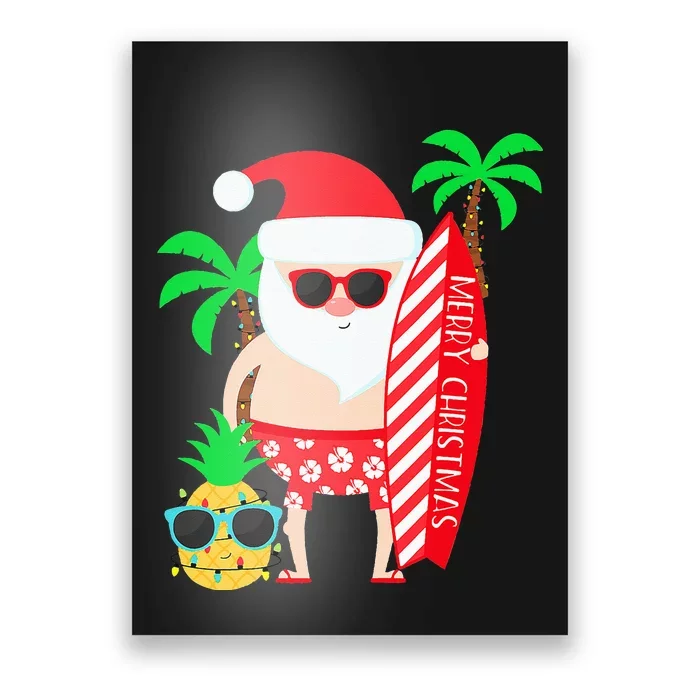 christmas in july party costume clothing santa surfing Poster