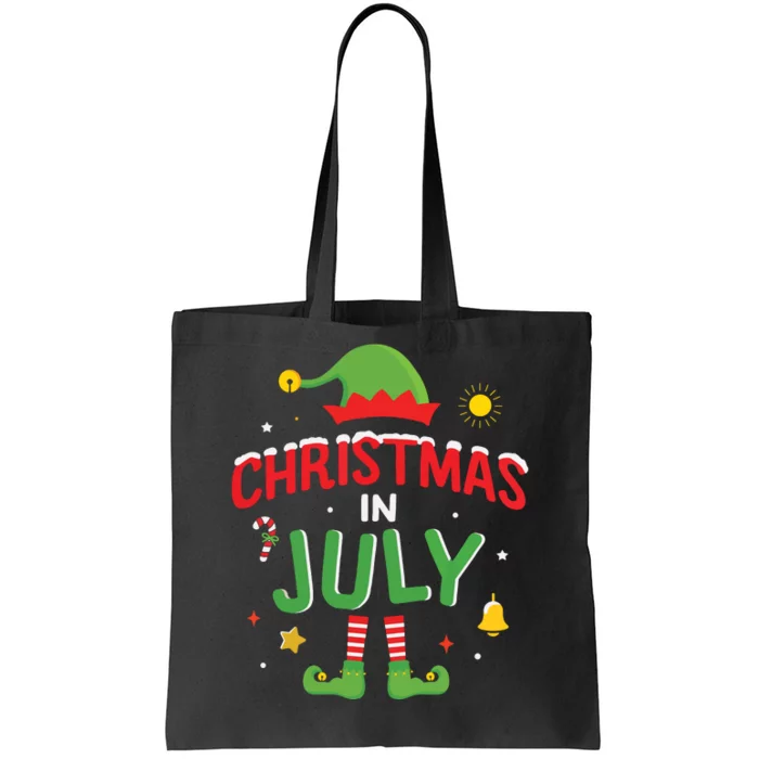 Christmas In July Funny Elf For Summer Xmas Tote Bag