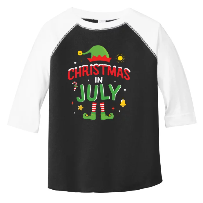 Christmas In July Funny Elf For Summer Xmas Toddler Fine Jersey T-Shirt