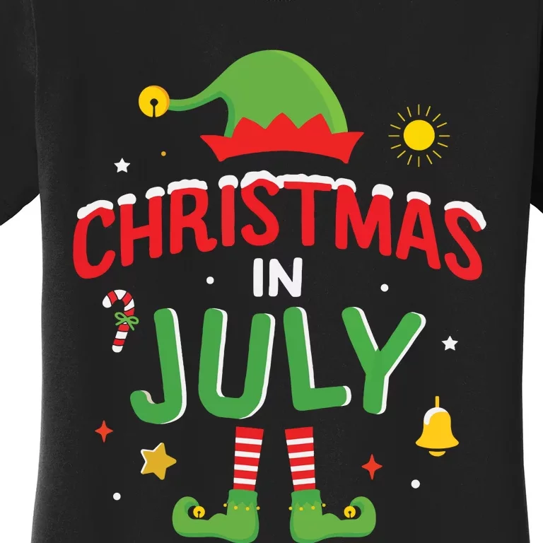 Christmas In July Funny Elf For Summer Xmas Women's T-Shirt