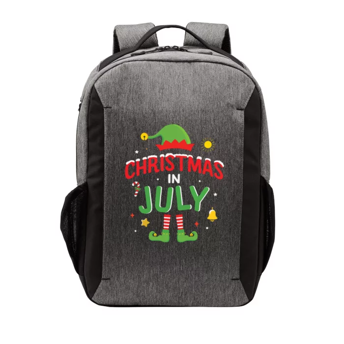 Christmas In July Funny Elf For Summer Xmas Vector Backpack