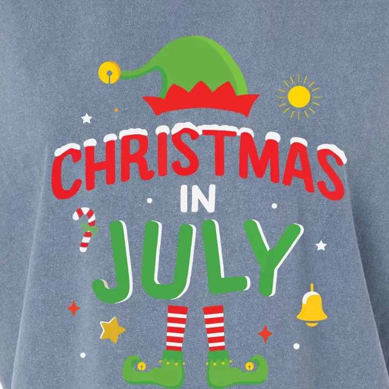 Christmas In July Funny Elf For Summer Xmas Garment-Dyed Women's Muscle Tee