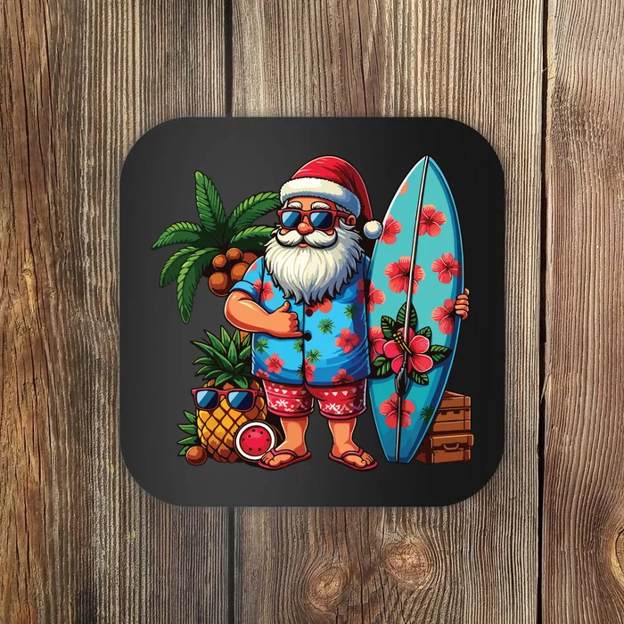 Christmas In July Santa Beach Summer Coaster