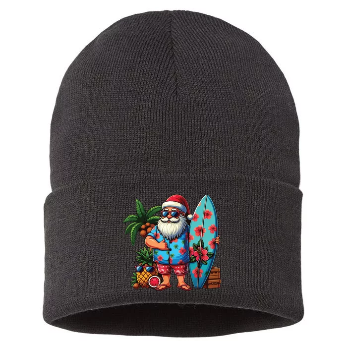 Christmas In July Santa Beach Summer Sustainable Knit Beanie