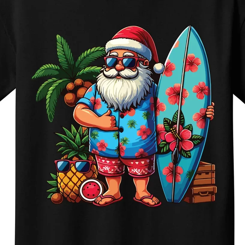 Christmas In July Santa Beach Summer Kids T-Shirt