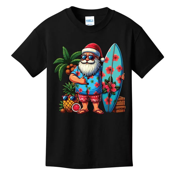 Christmas In July Santa Beach Summer Kids T-Shirt