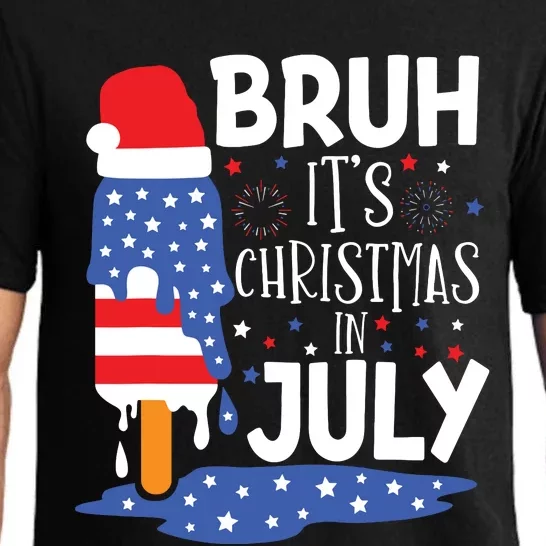 Christmas In July Shirts For Bruh Ice Pops 4th Of July Pajama Set