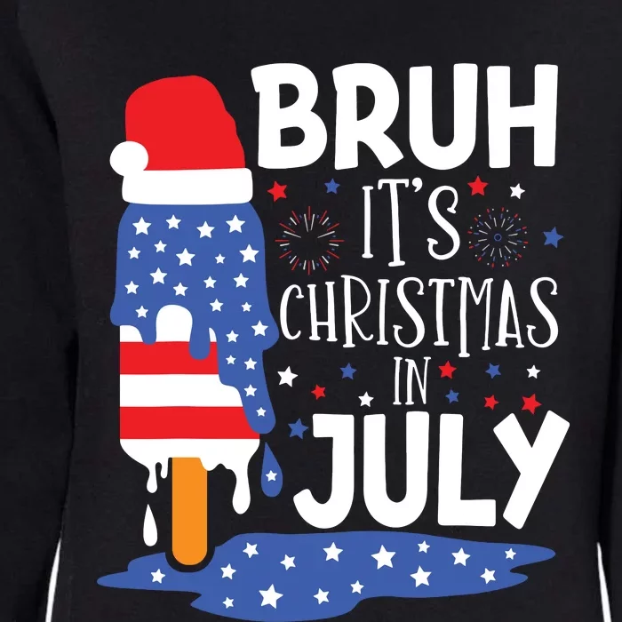 Christmas In July Shirts For Bruh Ice Pops 4th Of July Womens California Wash Sweatshirt