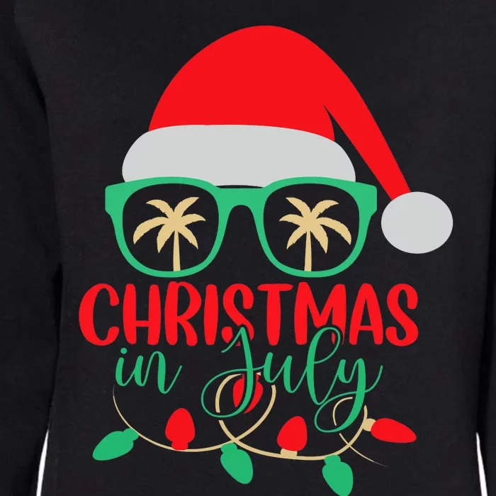 Christmas In July Santa Hat Sunglasses Summer Celebration Womens California Wash Sweatshirt