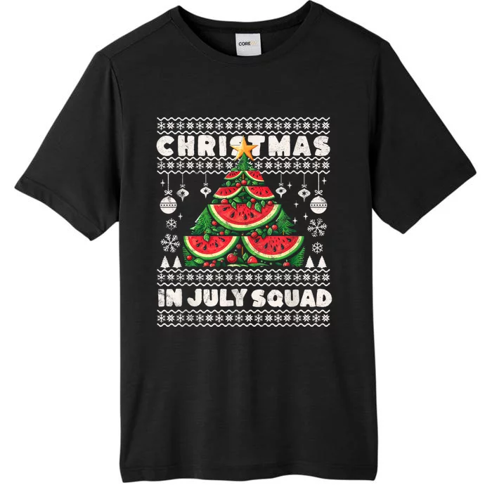 Christmas In July Squad Watermelon Xmas Tree Summer ChromaSoft Performance T-Shirt