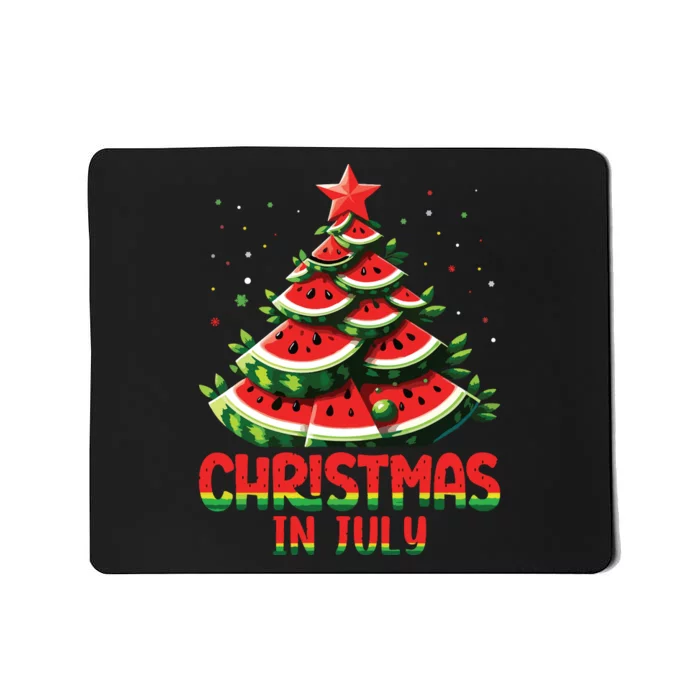 Christmas In July Watermelon Tree Summer Mousepad