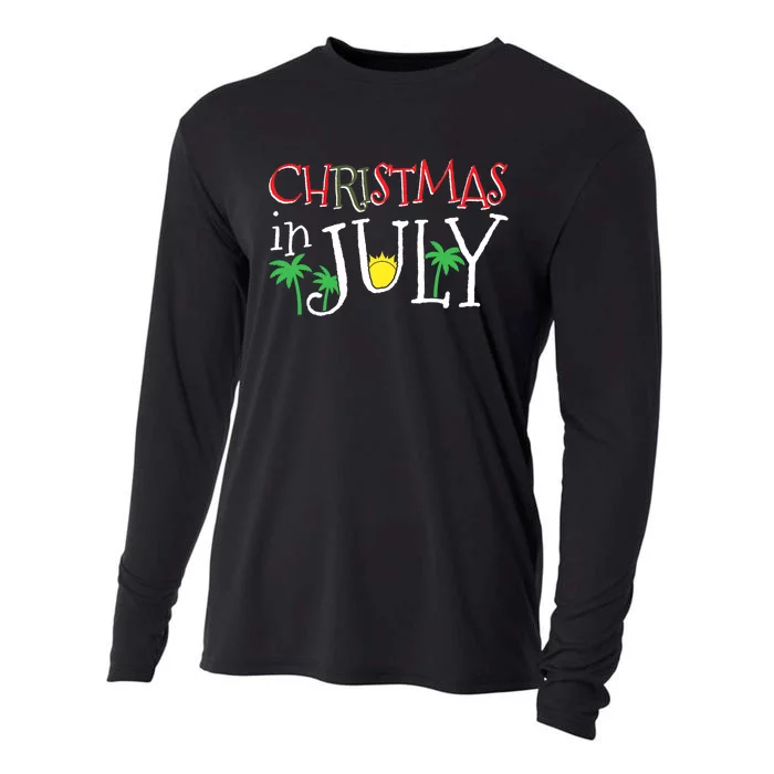 Christmas in July Merry Christmas Summer Funny Santa Cooling Performance Long Sleeve Crew