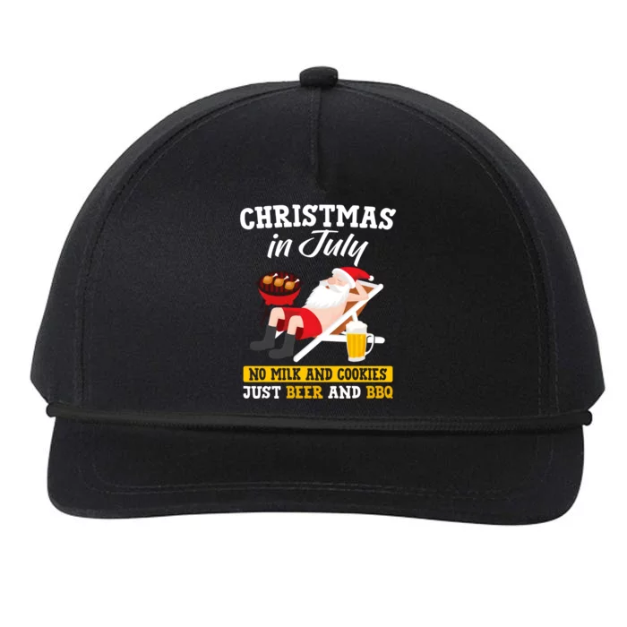 Christmas In July No Milk And Cookies Just Beer And Bbq Snapback Five-Panel Rope Hat