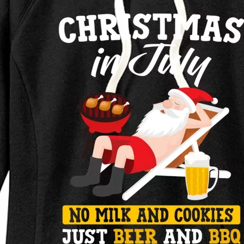 Christmas In July No Milk And Cookies Just Beer And Bbq Women's Fleece Hoodie