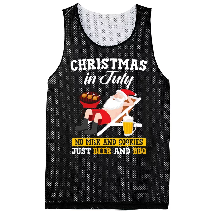 Christmas In July No Milk And Cookies Just Beer And Bbq Mesh Reversible Basketball Jersey Tank