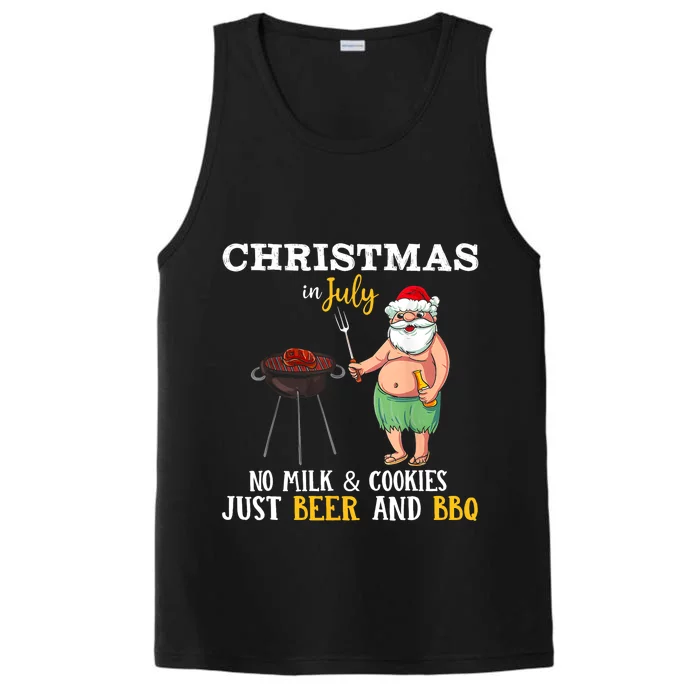 Christmas In July No Milk And Cookies Just Beer And BBQ Performance Tank