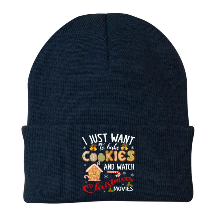 Cute I Just Want To Bake Cookies Watch Christmas Movies Gift Knit Cap Winter Beanie